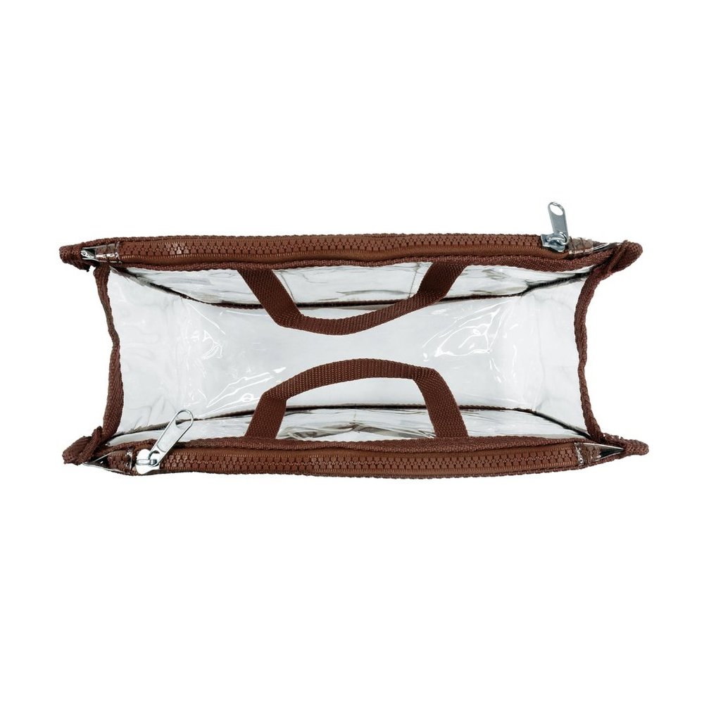 Purse Organizer, Clear PVC - BrownTrim - Picture 6 of 6